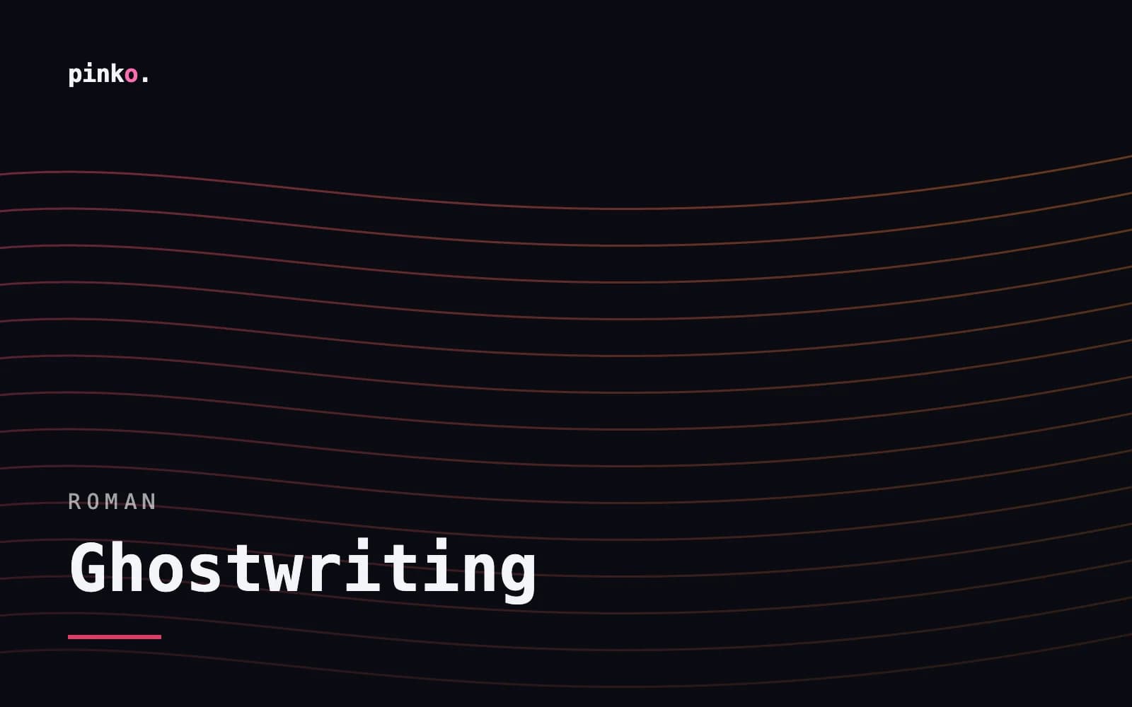Generirana naslovna grafika projekta: valovite linije u crvenoj boji, s naslovom „Ghostwriting”.